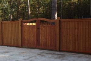 Cedar Captop Fence with Custom Double Gate