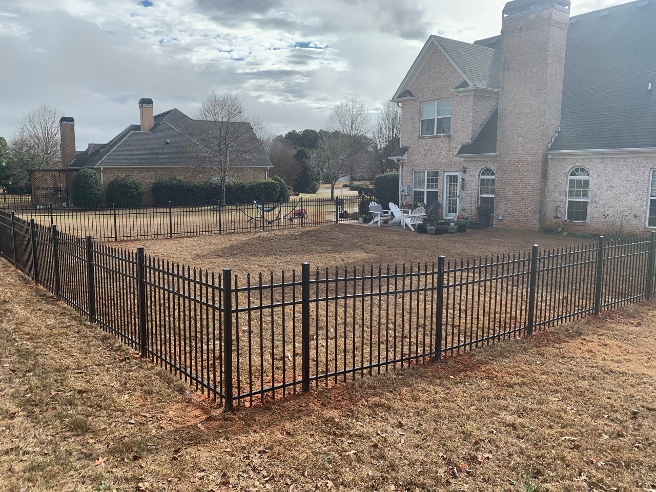 Custom 4 Ft Speartop Aluminum Fence And Gates Natural Enclosures   Kassidy Newton Stephen Loyd 4 Aluminum Speartop With Two 5 Swing Gates 2 